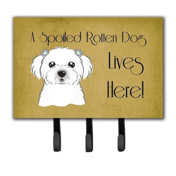 Carolines Treasures Carolines Treasures BB1456TH68 Maltese Spoiled Dog Lives Here Leash & Key Holder BB1456TH68 - main